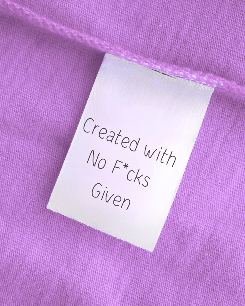Created with no f*cks given - Sew It In Labels