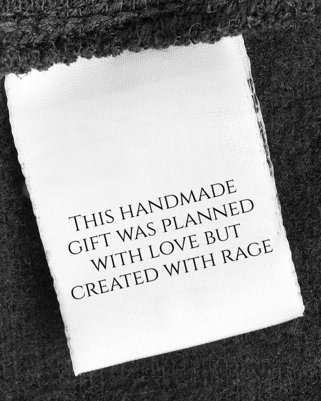Planned with Love, Created with Rage Predesigned Label - Sew It In Labels