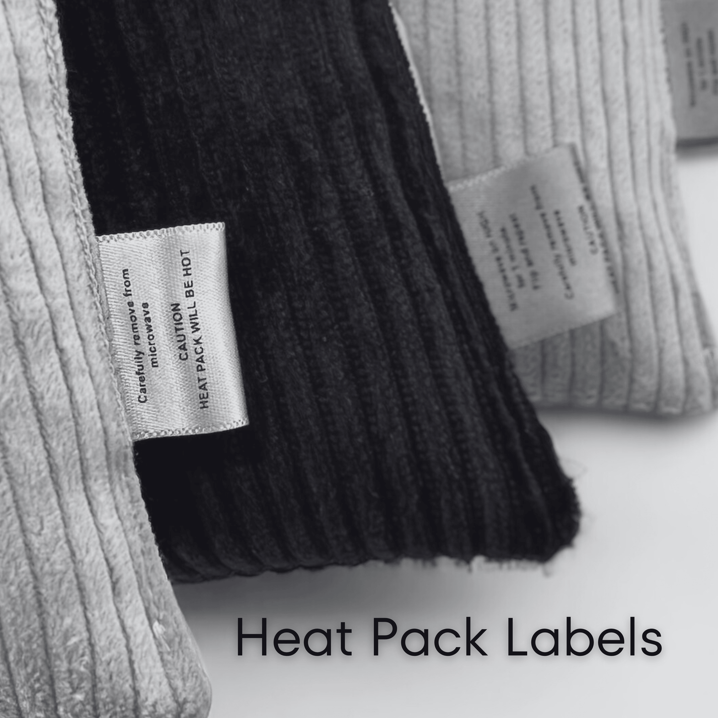 Sew It In Labels Heat Pack Labels With Instructions on soft heat packs in various colors