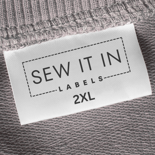 Garment Label with Sizing - Logo/Size/Care Instructions