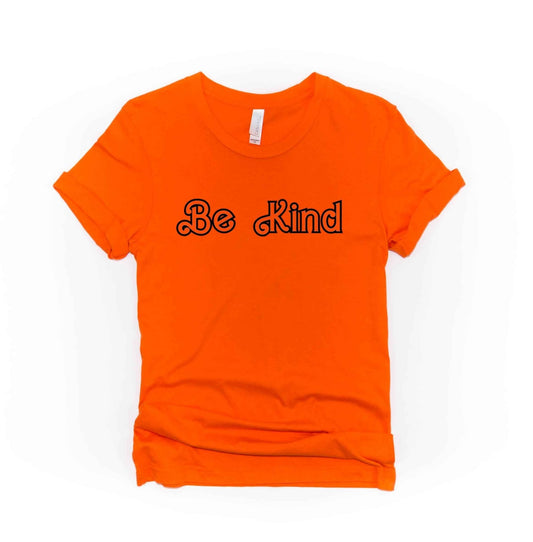 Be Kind Scroll Orange Shirt - Sew It In Labels