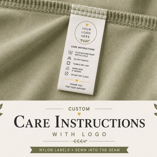 Care Instructions with Logo - Sew It In Labels