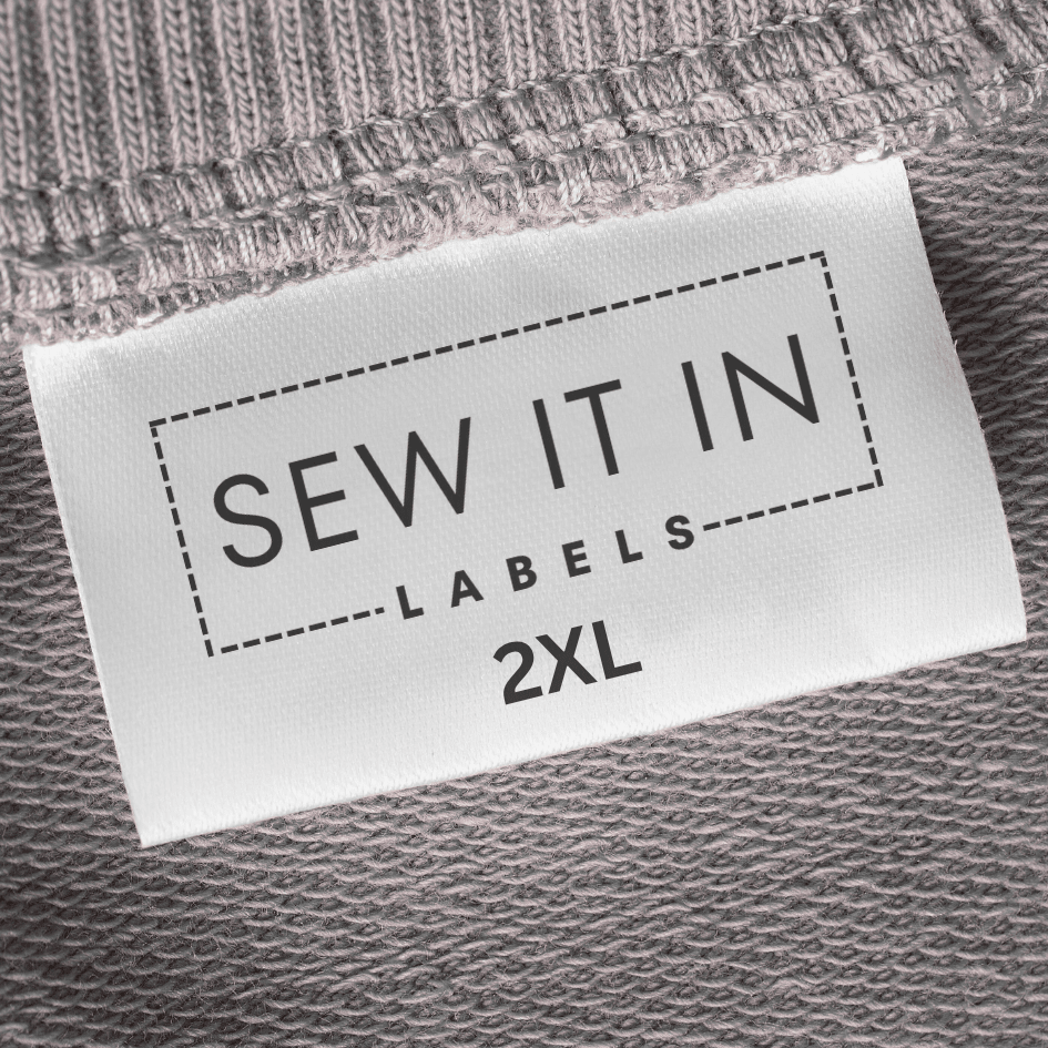 Garment Label with Sizing - Logo/Size/Care Instructions - Sew It In Labels