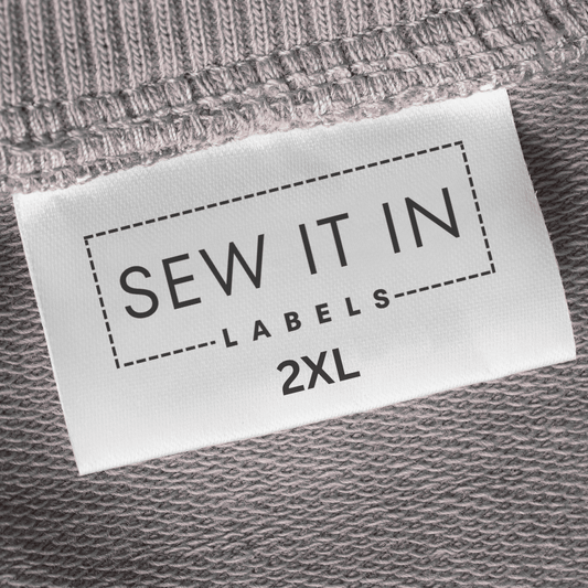 Garment Label with Sizing - Logo/Size/Care Instructions - Sew It In Labels