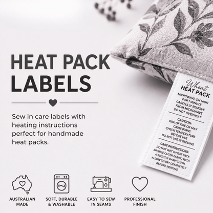 Heat Pack Labels With Instructions - Sew It In Labels