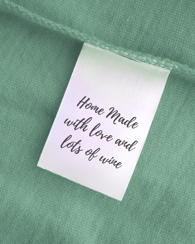 Homemade with love and lots of wine - Sew It In Labels