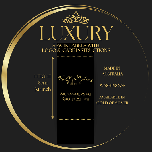 Luxury Longer Sew In Labels Logo Care Instructions